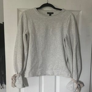 J. Crew Light Gray Sweatshirt with Ribbon Accents